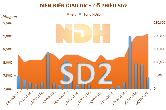 SD2: 21/10 ĐKCC thanh toán cổ tức năm 2013 bằng tiền, tỷ lệ 8%